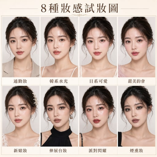AI 繪圖範本:8 種妝感(形象造型)|Gen 圖妹