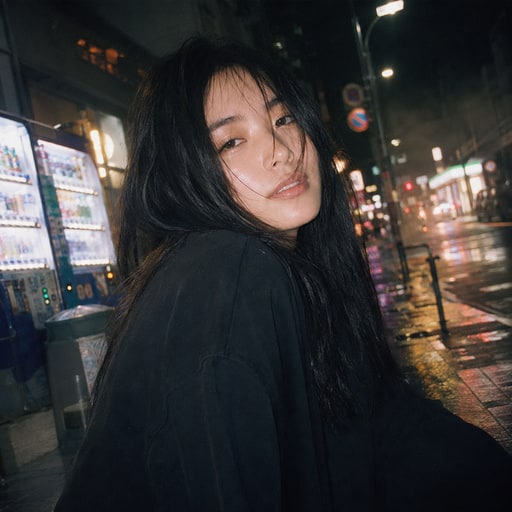 AI 繪圖範本:深夜街頭抓拍(復古菲林)|Gen 圖妹