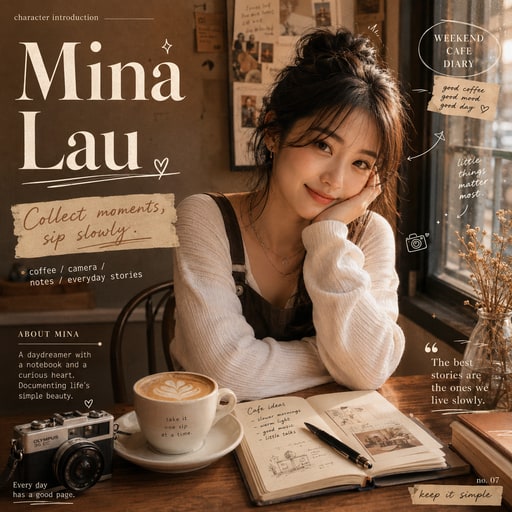 AI 繪圖範本:文青人物海報(雜誌廣告)|Gen 圖妹